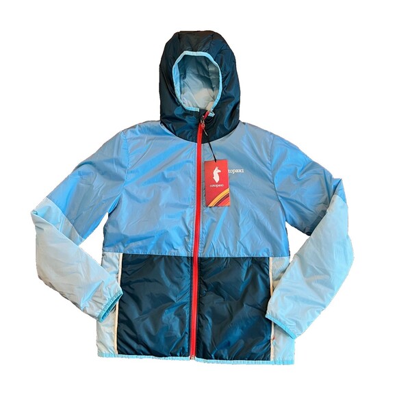 NWT COTOPAXI Womens M Teca Calido Hooded Jacket Reversible Wise River Blue Zip - Picture 1 of 10